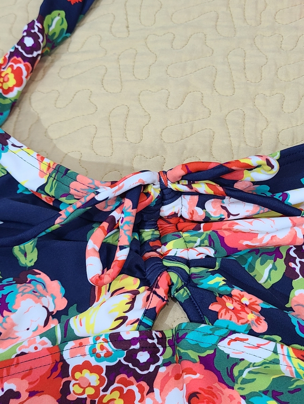 BIKMAN Floral halter top 1 piece bikini swimsuit size 5XL - Picture 5 of 8